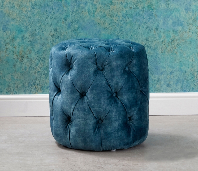 Cora Round Button Pouffe